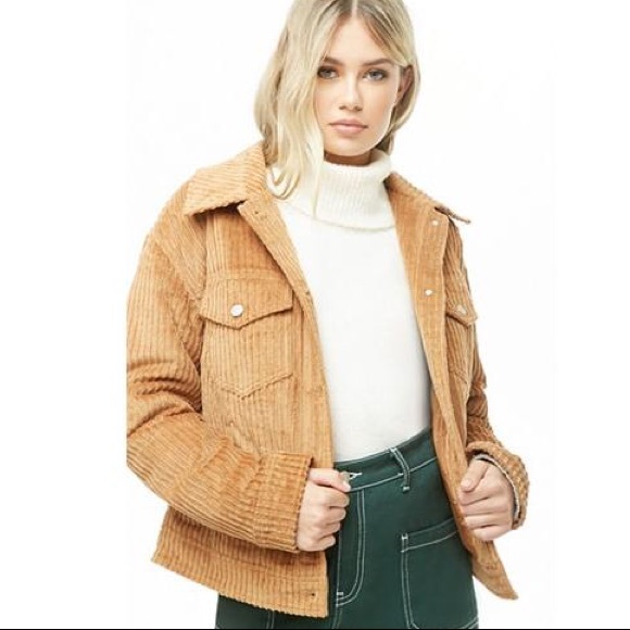 Forever 21 Jackets & Blazers - NWOT Forever 21 Camel Padded Corduroy Jacket Small